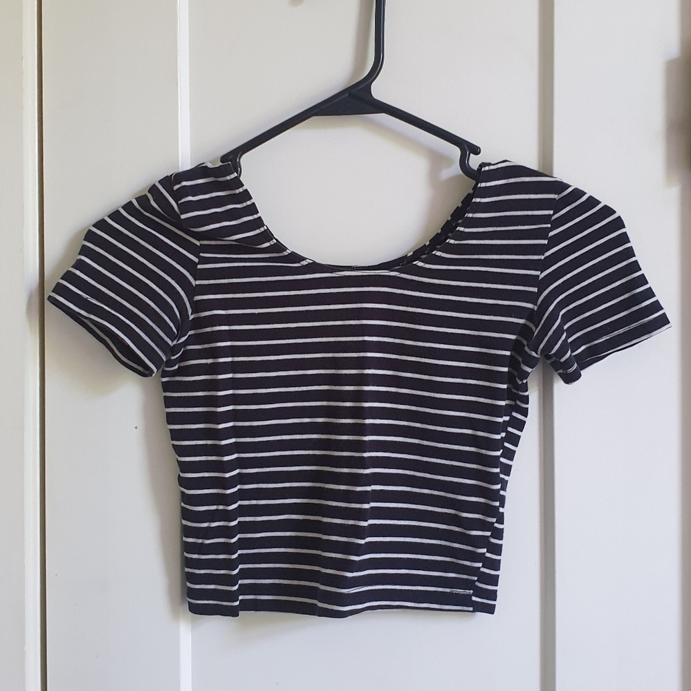 American Apparel striped crop tshirt size xs
